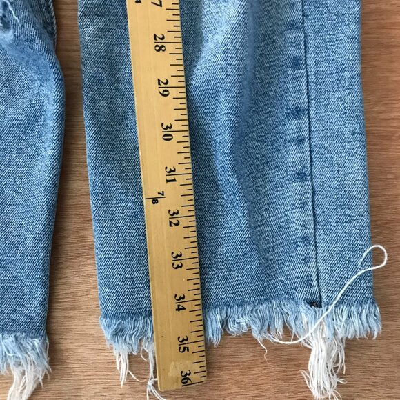 Cello Jeans Women 7 Blue High Rise Distressed Destroyed Raw Hem Medium Wash - Picture 6 of 13